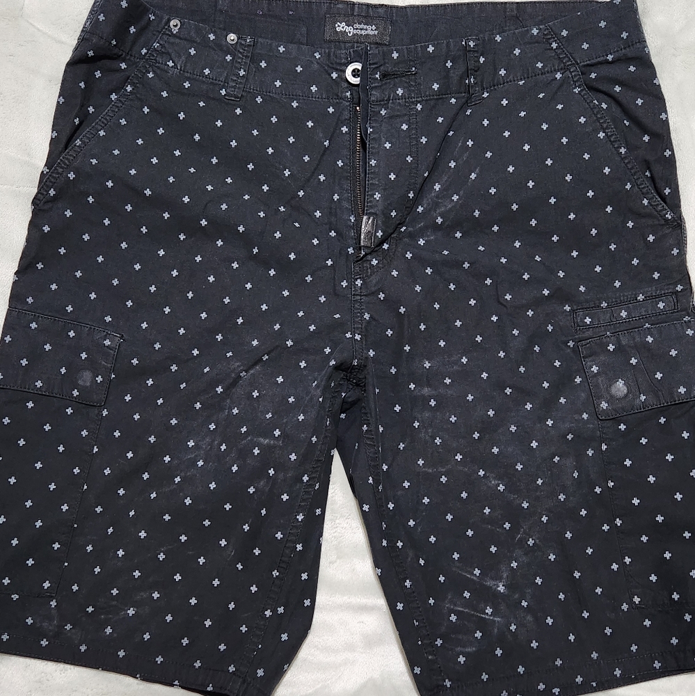 Lrg Men’s Black Shorts with White Micro Cross Pattern